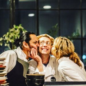 Adrien looks SO thrilled to be smooching me. Photo courtesy of Melissa Hennings Photography. Thanks, Mel!